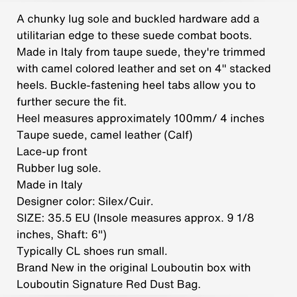 Christian Louboutin Macademia Silex Brown Boot 100MM 40 1/2 IT - Picture 16 of 16